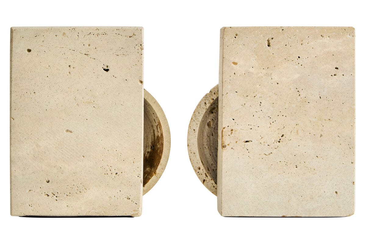Esperance Accessories Tibor Travertine Set of Two Spherical Bookends House of Isabella UK