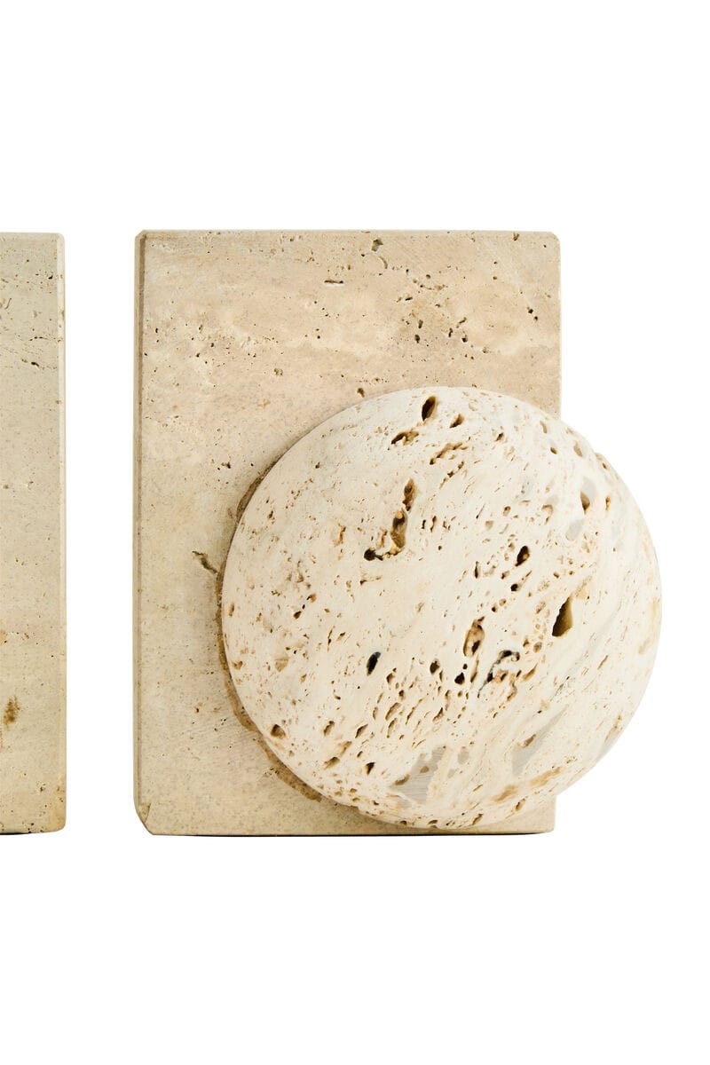 Esperance Accessories Tibor Travertine Set of Two Spherical Bookends House of Isabella UK