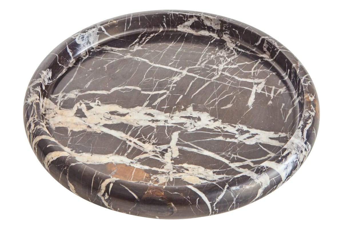 Esperance Accessories Zoro Black and White Marble Round Tray House of Isabella UK