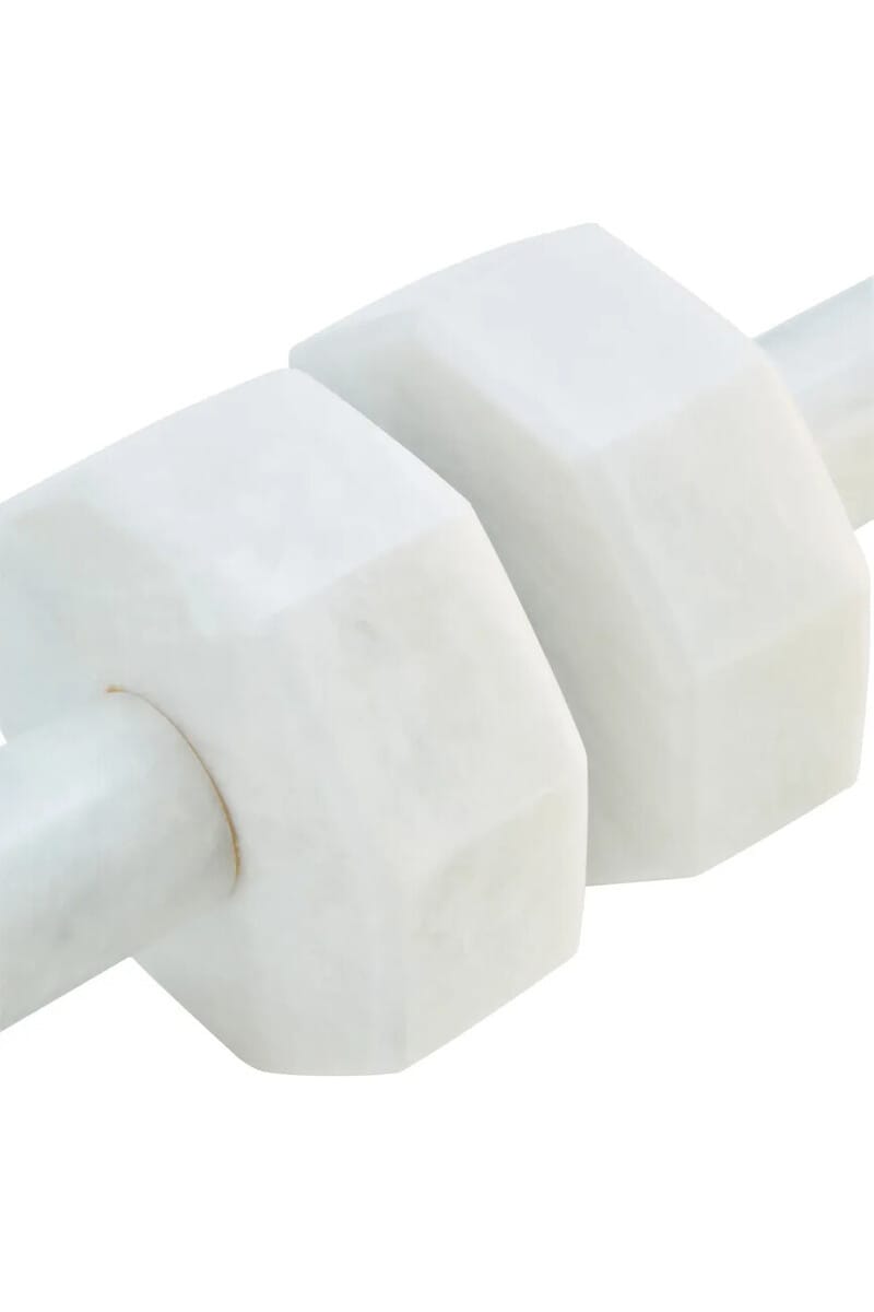 Esperance Accessories Zoro Set of Two Decorative White Marble Dumbbells House of Isabella UK