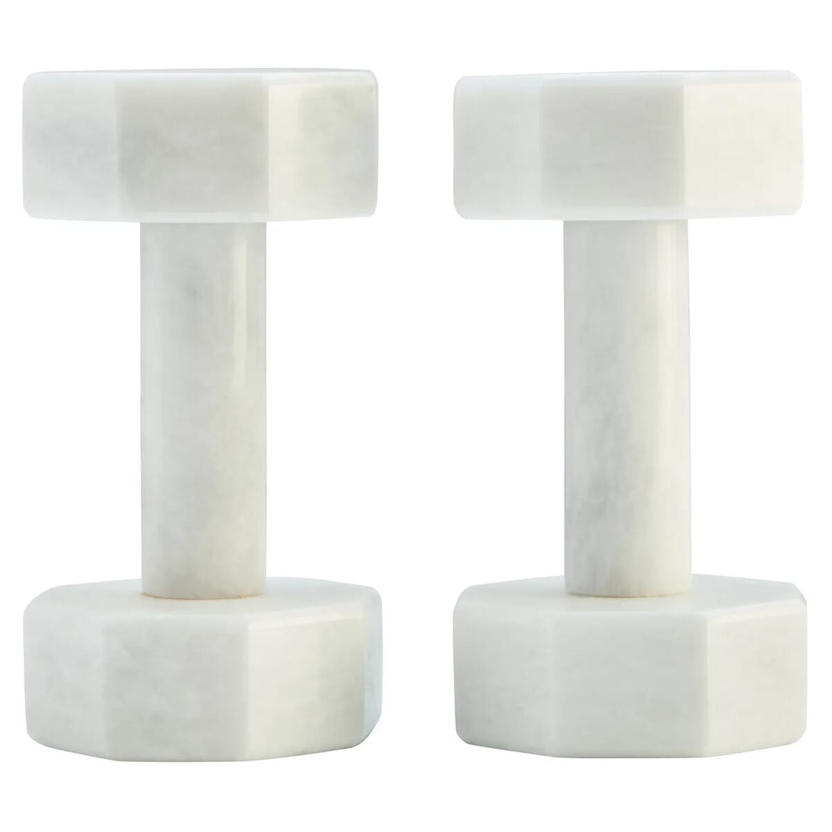 Esperance Accessories Zoro Set of Two Decorative White Marble Dumbbells House of Isabella UK