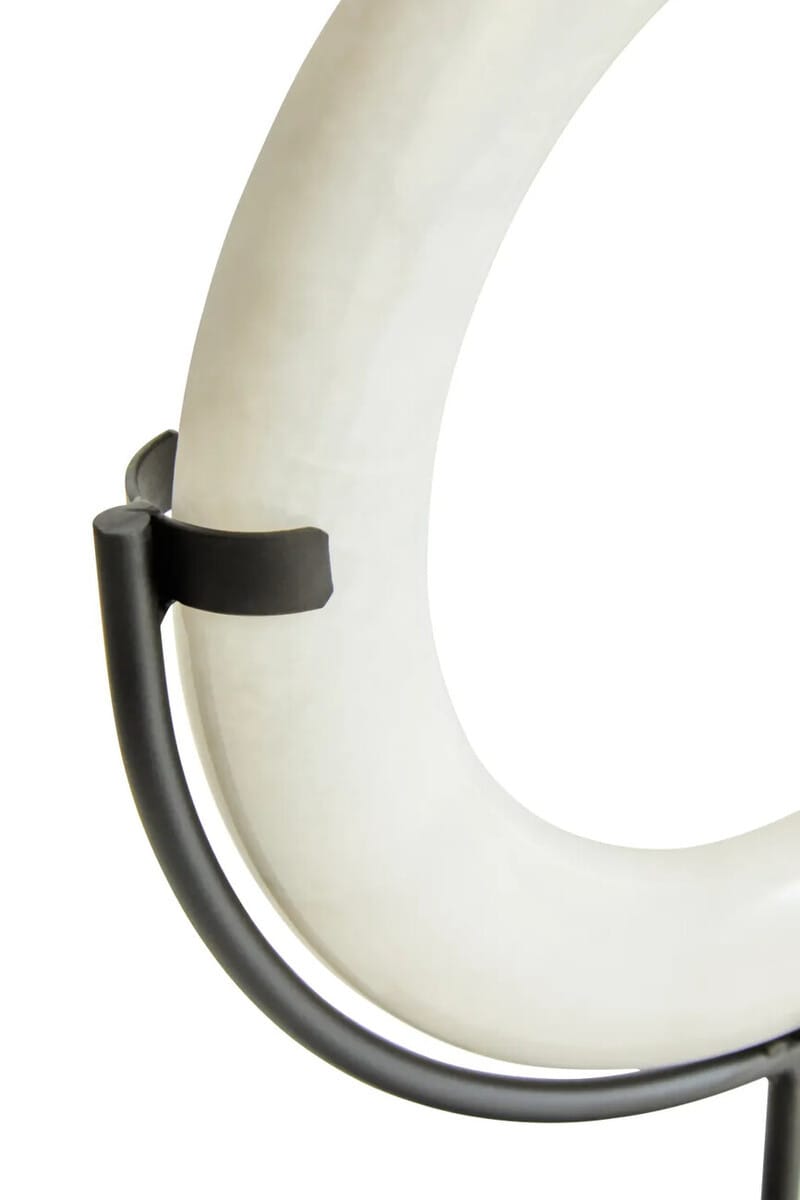 Esperance Accessories Zoro White Marble Ring Sculpture on Metal Stand House of Isabella UK