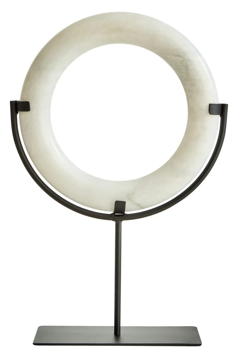 Esperance Accessories Zoro White Marble Ring Sculpture on Metal Stand House of Isabella UK