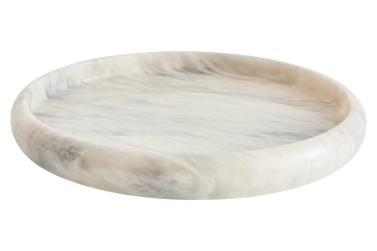 Esperance Accessories Zoro White Marble Round Tray House of Isabella UK