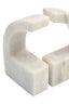 Esperance Accessories Zoro White Marble Set of Two Comma Bookends House of Isabella UK
