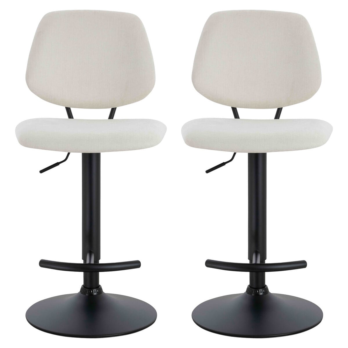 Esperance Dining Maxwell Set of 2 Beige Textured Fabric Bar Chairs House of Isabella UK