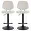 Esperance Dining Maxwell Set of 2 Beige Textured Fabric Bar Chairs House of Isabella UK