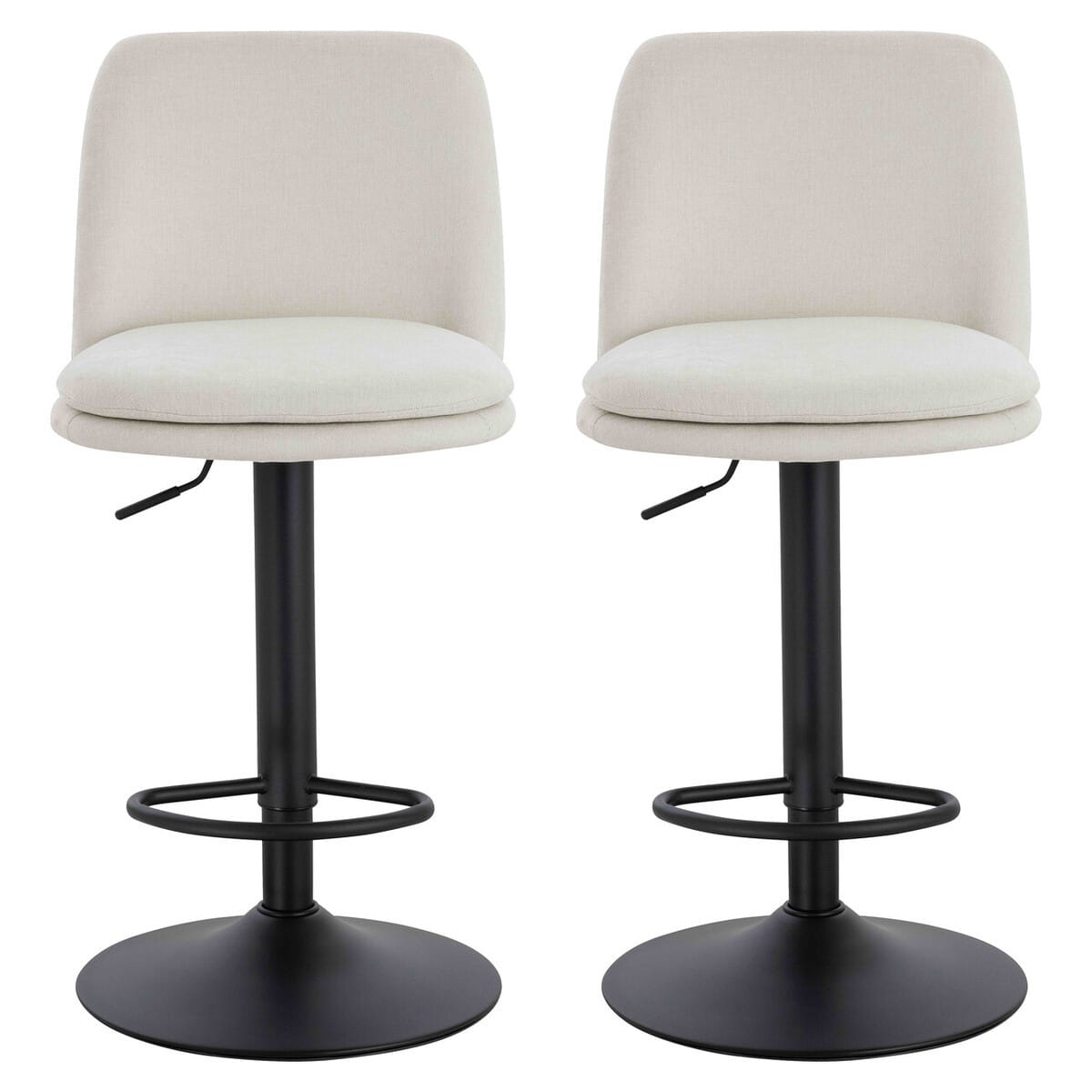 Esperance Dining Maxwell Set of 2 Beige Textured Fabric Cushioned Bar Chairs House of Isabella UK