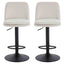 Esperance Dining Maxwell Set of 2 Beige Textured Fabric Cushioned Bar Chairs House of Isabella UK