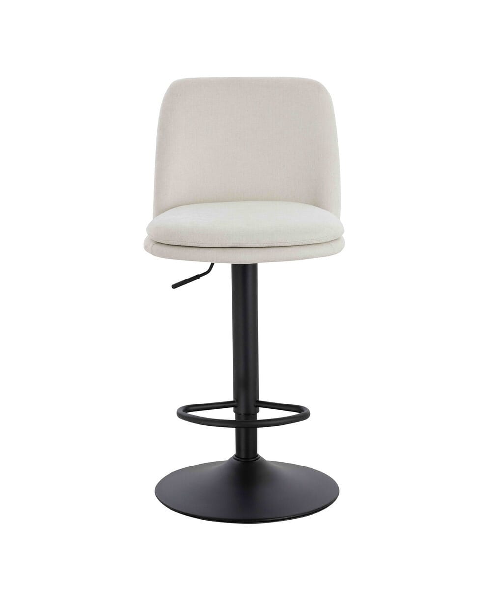 Esperance Dining Maxwell Set of 2 Beige Textured Fabric Cushioned Bar Chairs House of Isabella UK