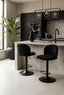 Esperance Dining Maxwell Set of 2 Black Textured Fabric Curved Bar Chairs House of Isabella UK