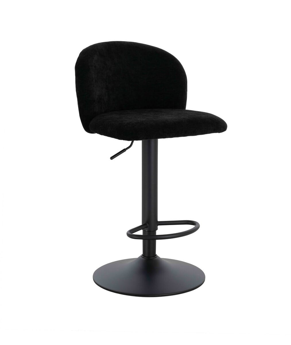 Esperance Dining Maxwell Set of 2 Black Textured Fabric Curved Bar Chairs House of Isabella UK