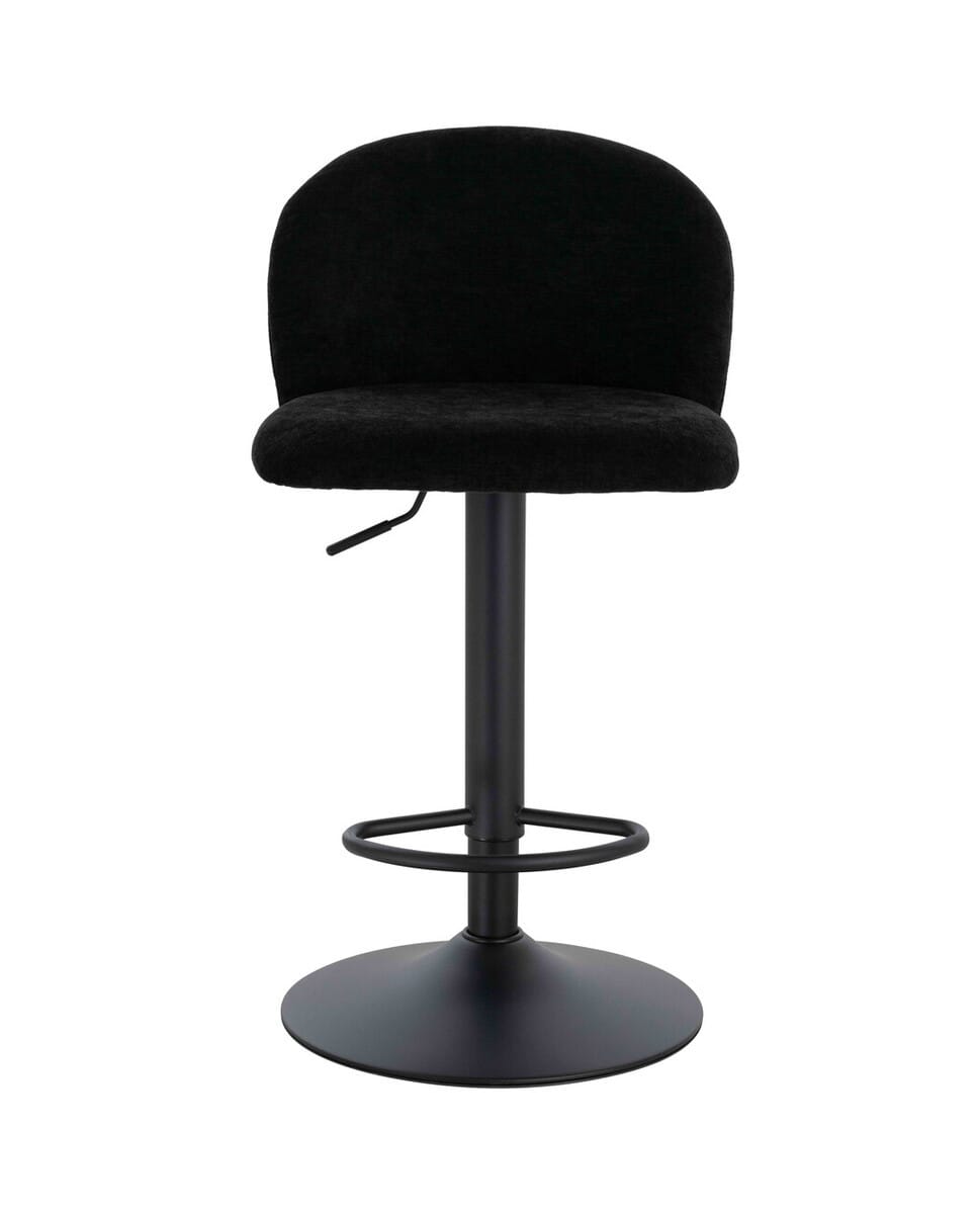 Esperance Dining Maxwell Set of 2 Black Textured Fabric Curved Bar Chairs House of Isabella UK