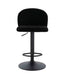 Esperance Dining Maxwell Set of 2 Black Textured Fabric Curved Bar Chairs House of Isabella UK