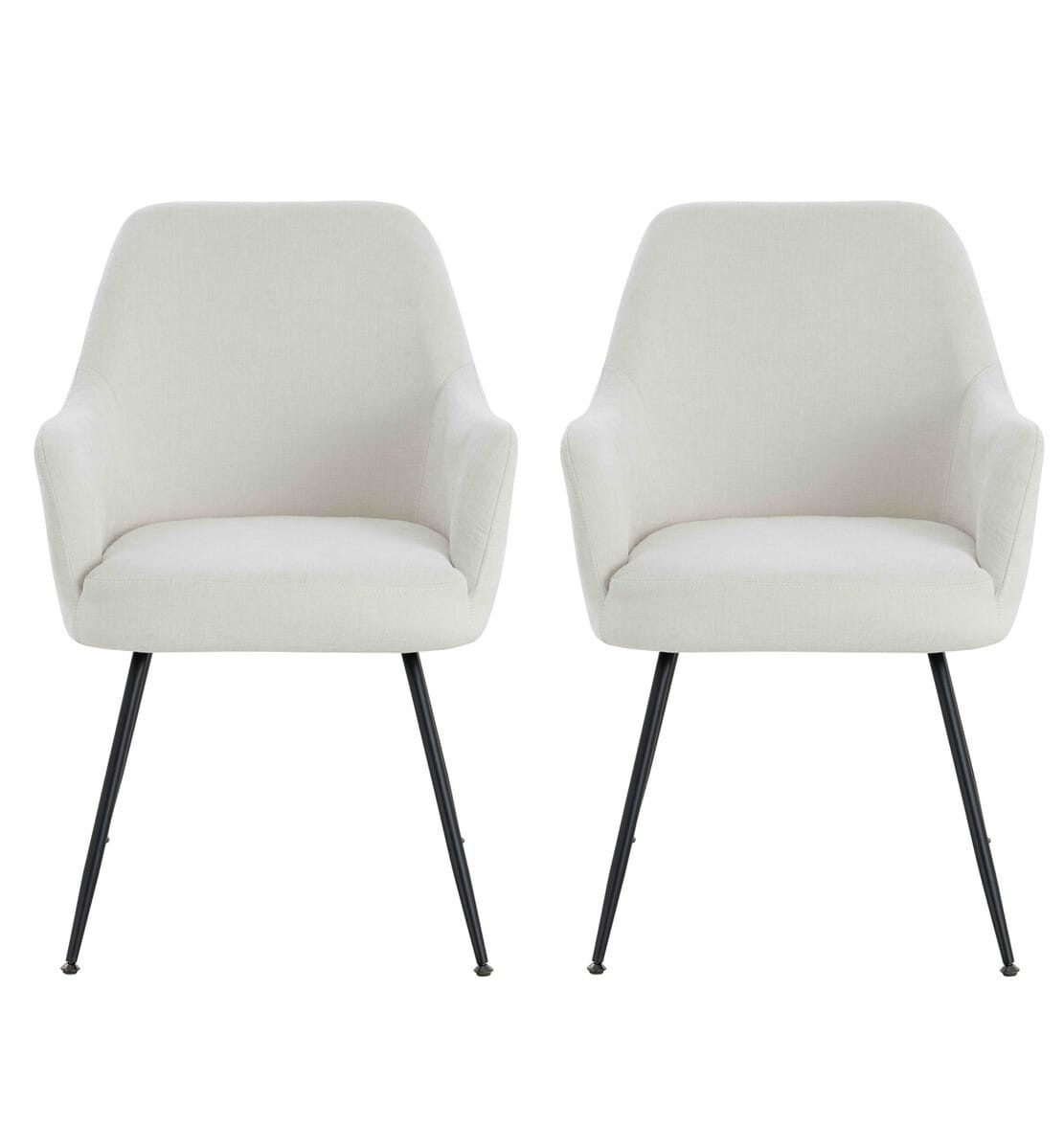 Esperance Dining Maxwell Set of 2 Light Beige Textured Fabric Dining Chairs with Arms House of Isabella UK