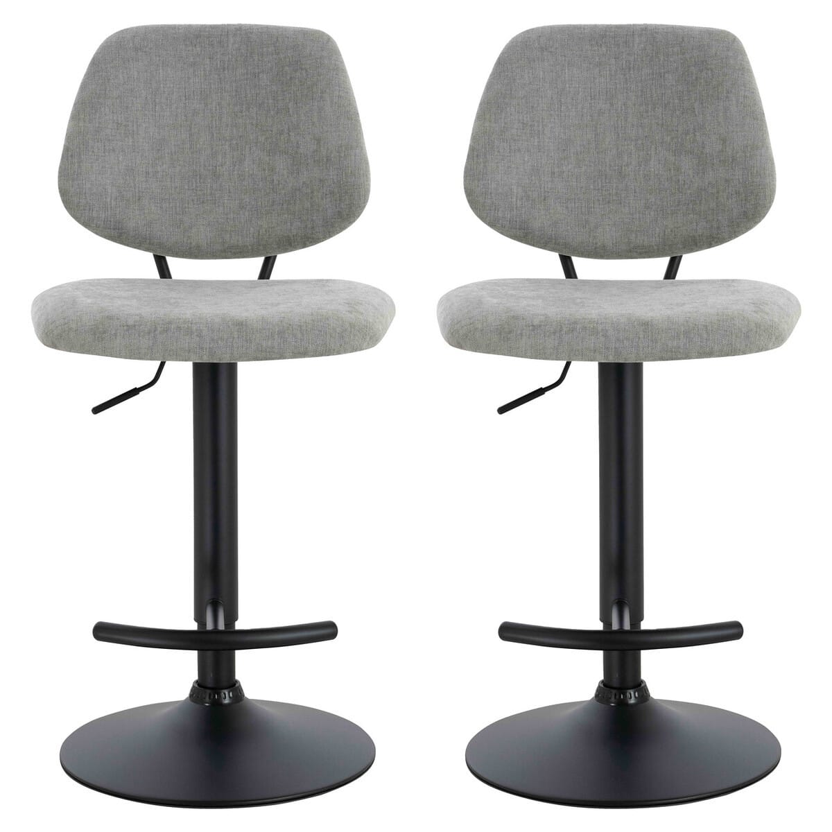 Esperance Dining Maxwell Set of 2 Light Grey Textured Fabric Bar Chairs House of Isabella UK