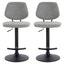 Esperance Dining Maxwell Set of 2 Light Grey Textured Fabric Bar Chairs House of Isabella UK