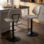 Esperance Dining Maxwell Set of 2 Light Grey Textured Fabric Bar Chairs House of Isabella UK