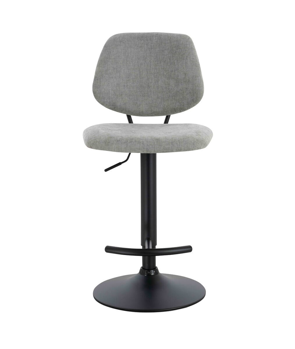 Esperance Dining Maxwell Set of 2 Light Grey Textured Fabric Bar Chairs House of Isabella UK