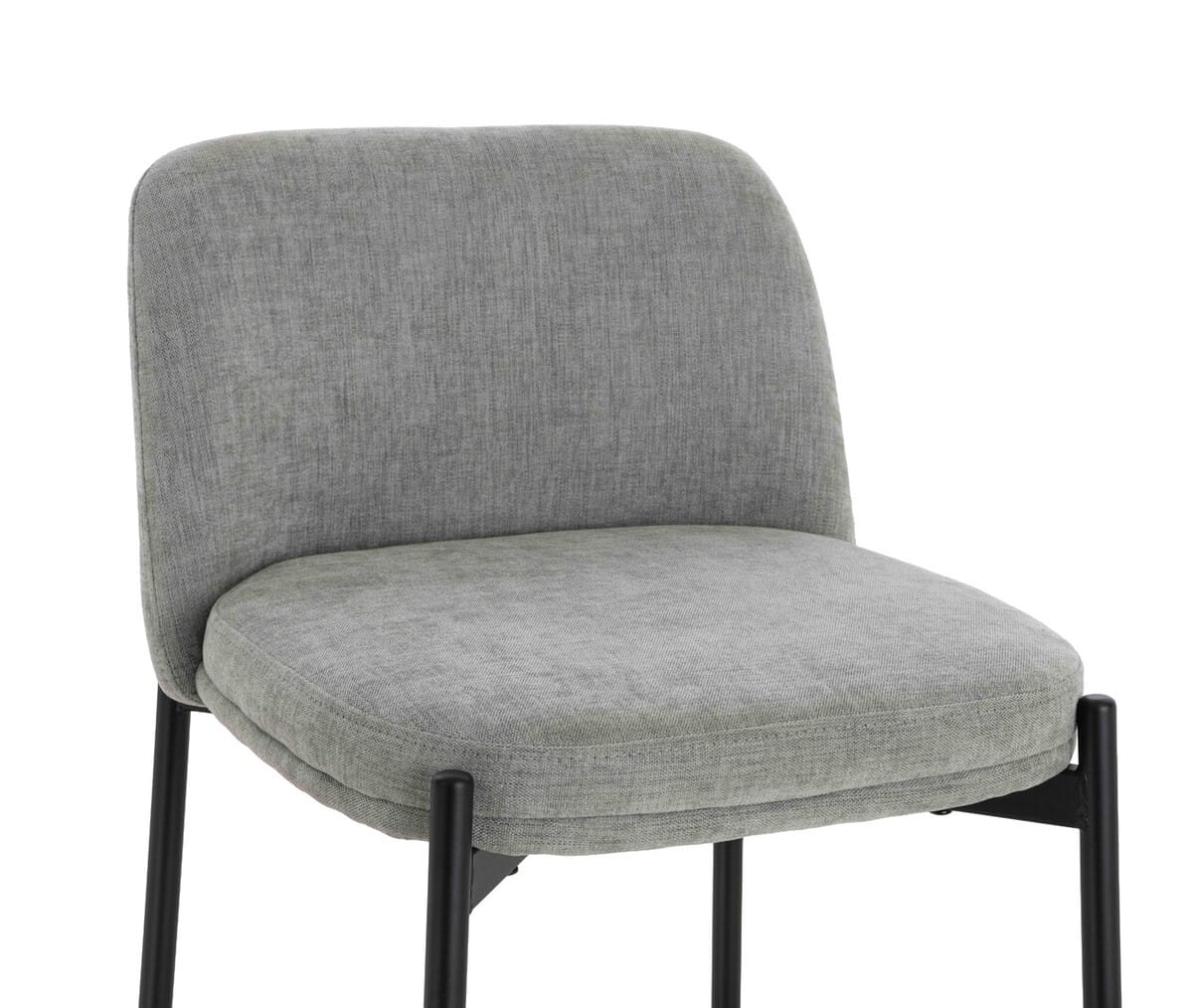 Esperance Dining Maxwell Set of 2 Light Grey Textured Fabric Bar Chairs with Black Legs House of Isabella UK