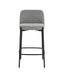 Esperance Dining Maxwell Set of 2 Light Grey Textured Fabric Bar Chairs with Black Legs House of Isabella UK