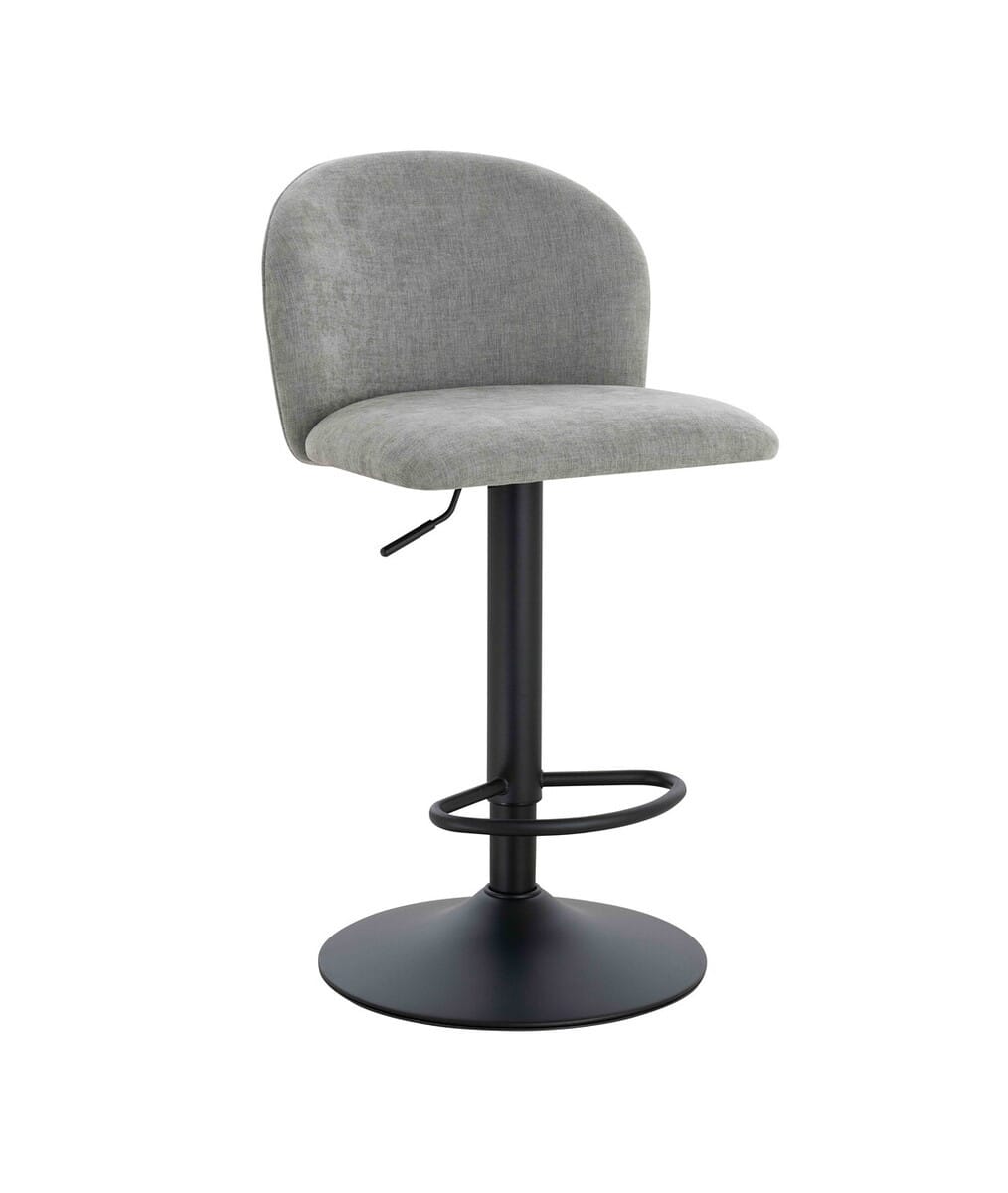 Esperance Dining Maxwell Set of 2 Light Grey Textured Fabric Curved Bar Chairs House of Isabella UK