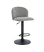 Esperance Dining Maxwell Set of 2 Light Grey Textured Fabric Curved Bar Chairs House of Isabella UK