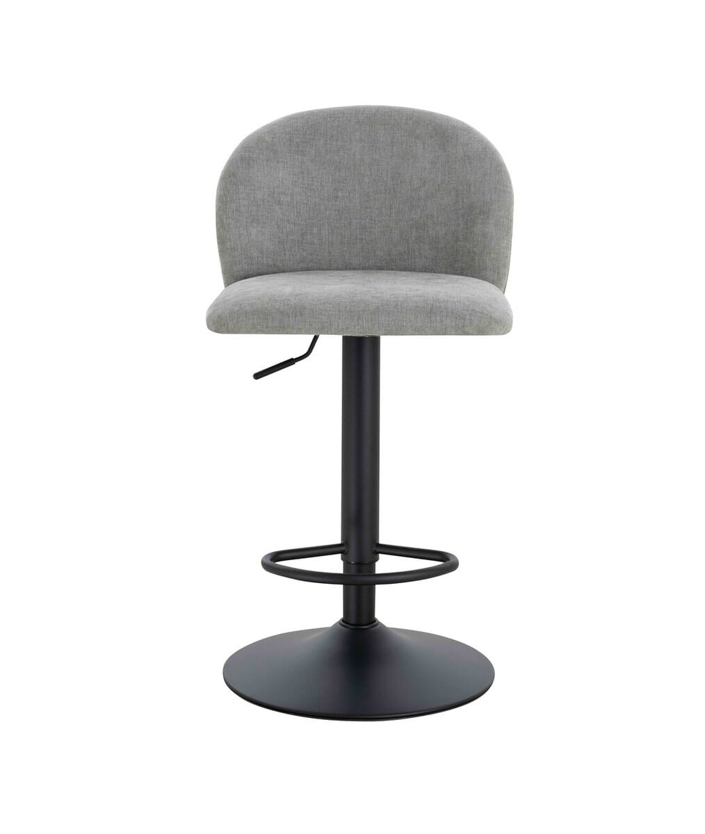 Esperance Dining Maxwell Set of 2 Light Grey Textured Fabric Curved Bar Chairs House of Isabella UK