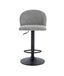 Esperance Dining Maxwell Set of 2 Light Grey Textured Fabric Curved Bar Chairs House of Isabella UK