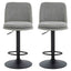Esperance Dining Maxwell Set of 2 Light Grey Textured Fabric Cushioned Bar Chairs House of Isabella UK