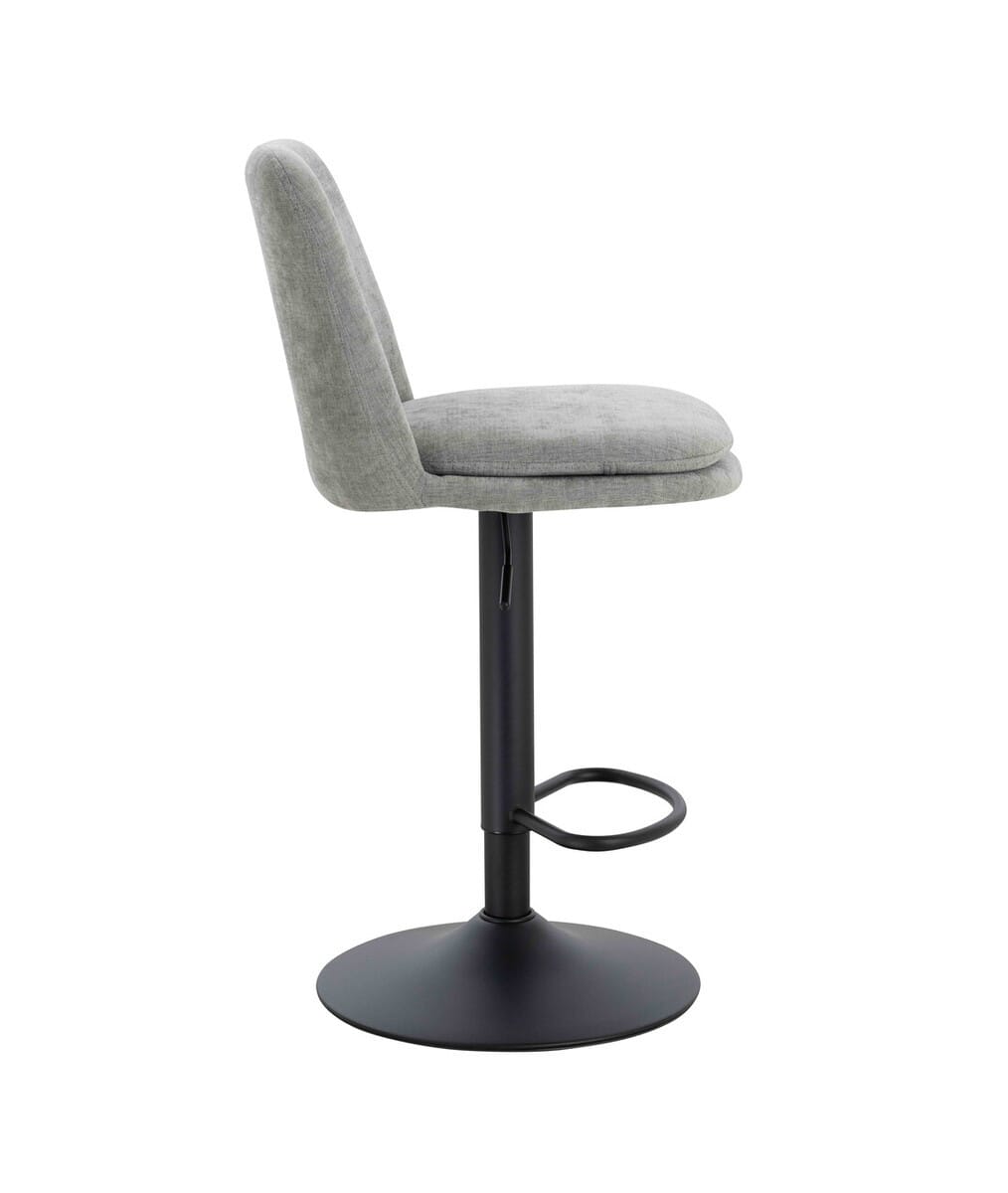 Esperance Dining Maxwell Set of 2 Light Grey Textured Fabric Cushioned Bar Chairs House of Isabella UK