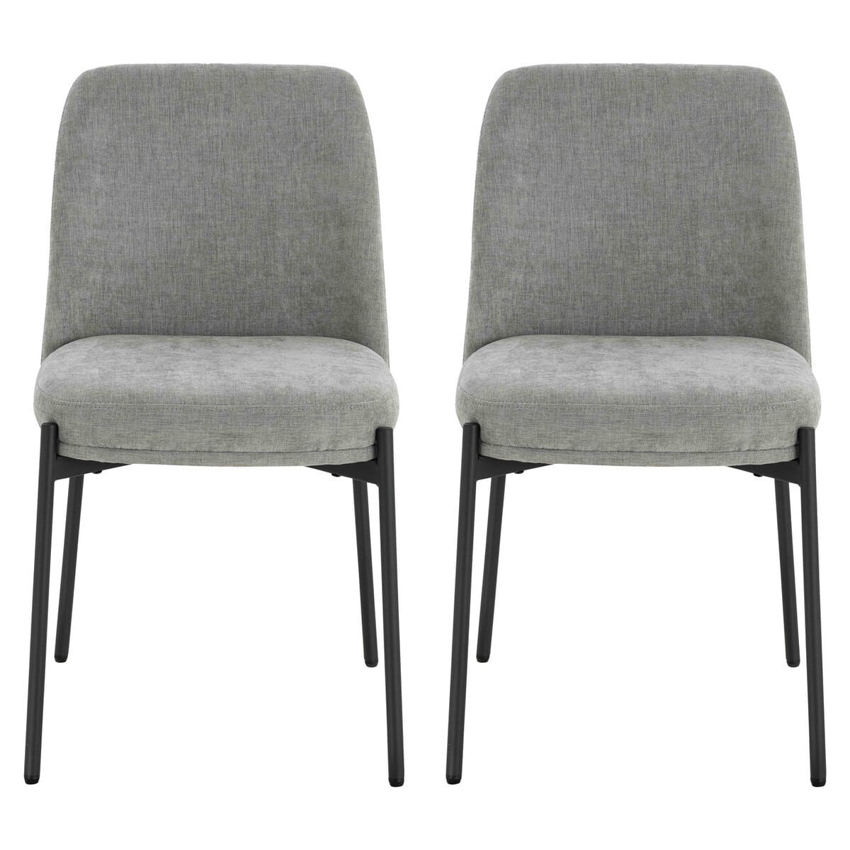 Esperance Dining Maxwell Set of 2 Light Grey Textured Fabric Dining Chairs House of Isabella UK