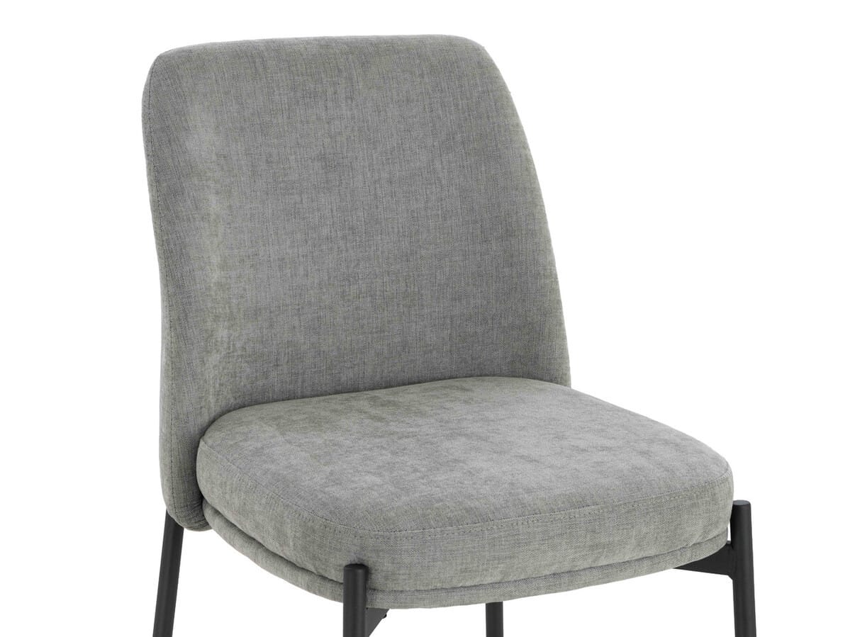 Esperance Dining Maxwell Set of 2 Light Grey Textured Fabric Dining Chairs House of Isabella UK
