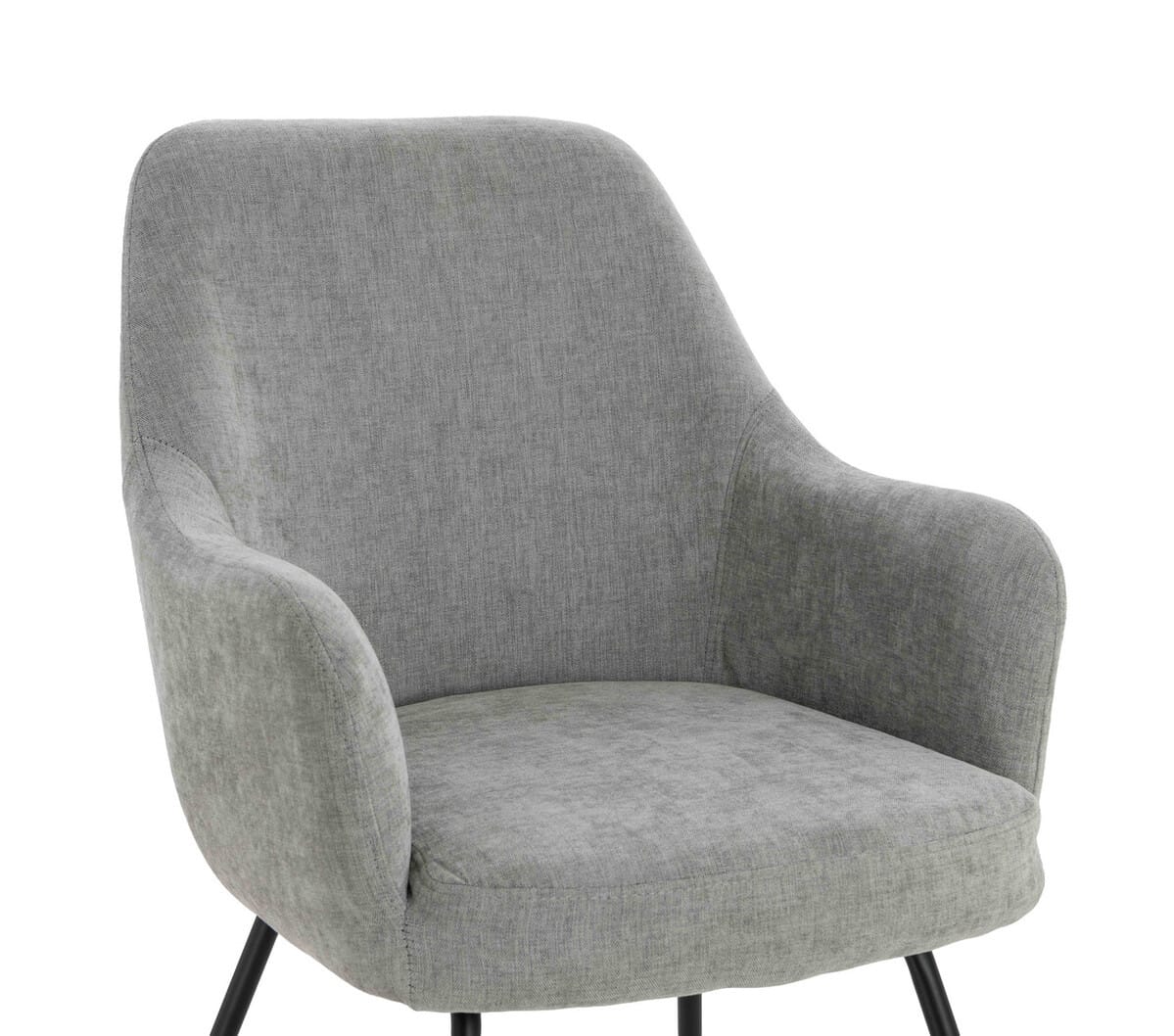 Esperance Dining Maxwell Set of 2 Light Grey Textured Fabric Dining Chairs with Arms House of Isabella UK