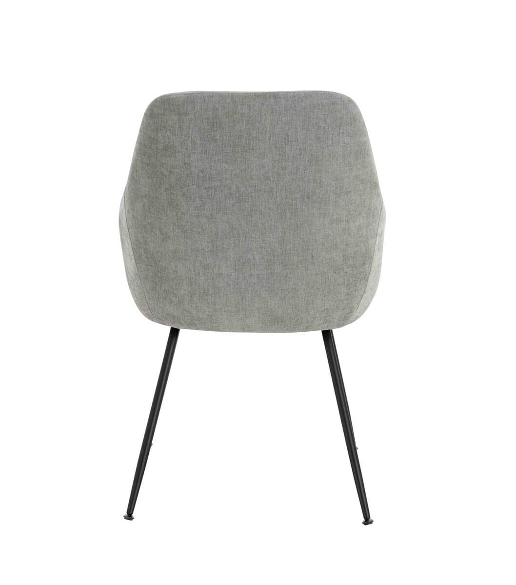 Esperance Dining Maxwell Set of 2 Light Grey Textured Fabric Dining Chairs with Arms House of Isabella UK