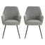 Esperance Dining Maxwell Set of 2 Light Grey Textured Fabric Dining Chairs with Arms House of Isabella UK