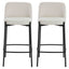 Esperance Dining Maxwell Set of Two Beige Textured Fabric Bar Chairs with Black Legs House of Isabella UK