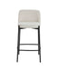 Esperance Dining Maxwell Set of Two Beige Textured Fabric Bar Chairs with Black Legs House of Isabella UK
