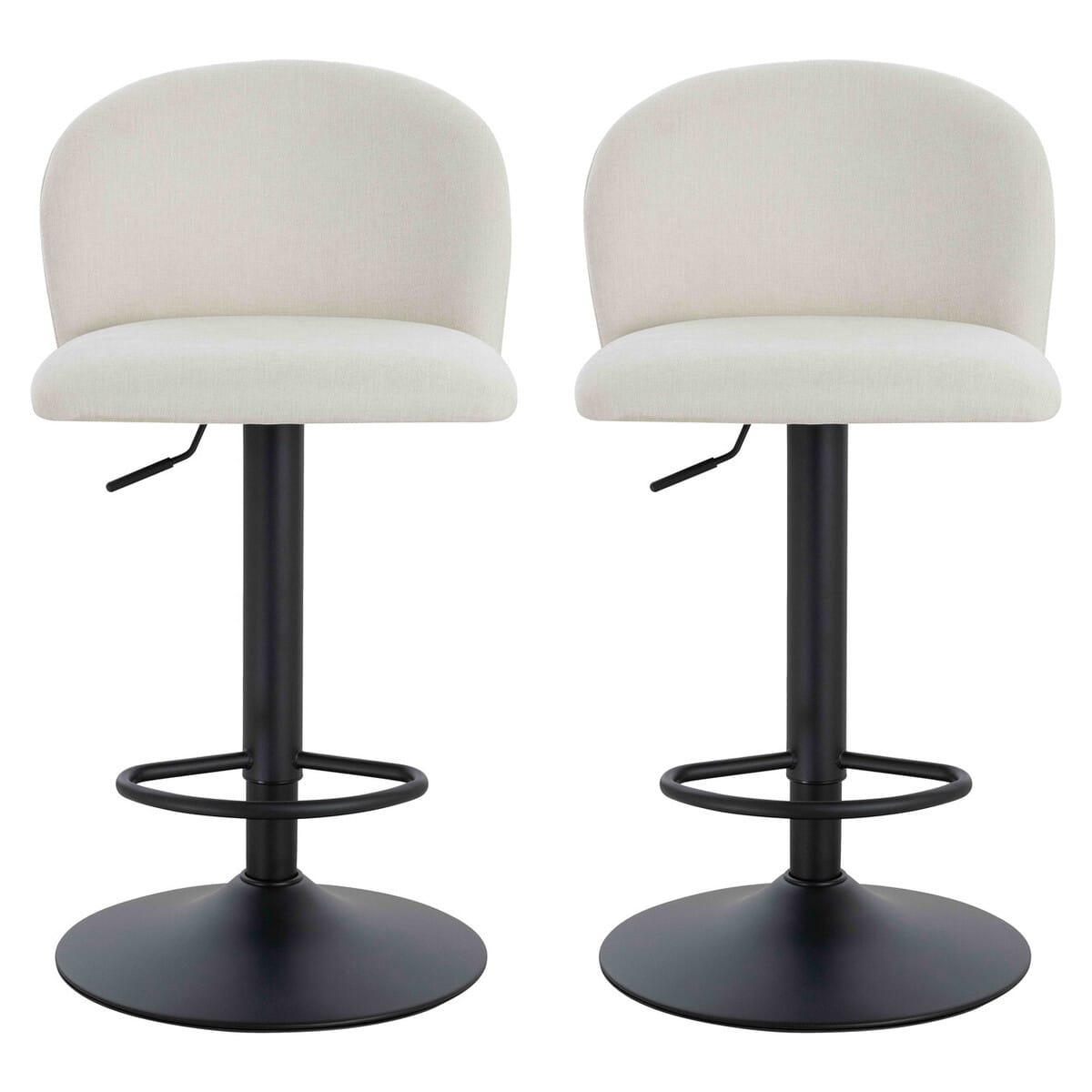 Esperance Dining Maxwell Set of Two Beige Textured Fabric Curved Bar Chairs House of Isabella UK