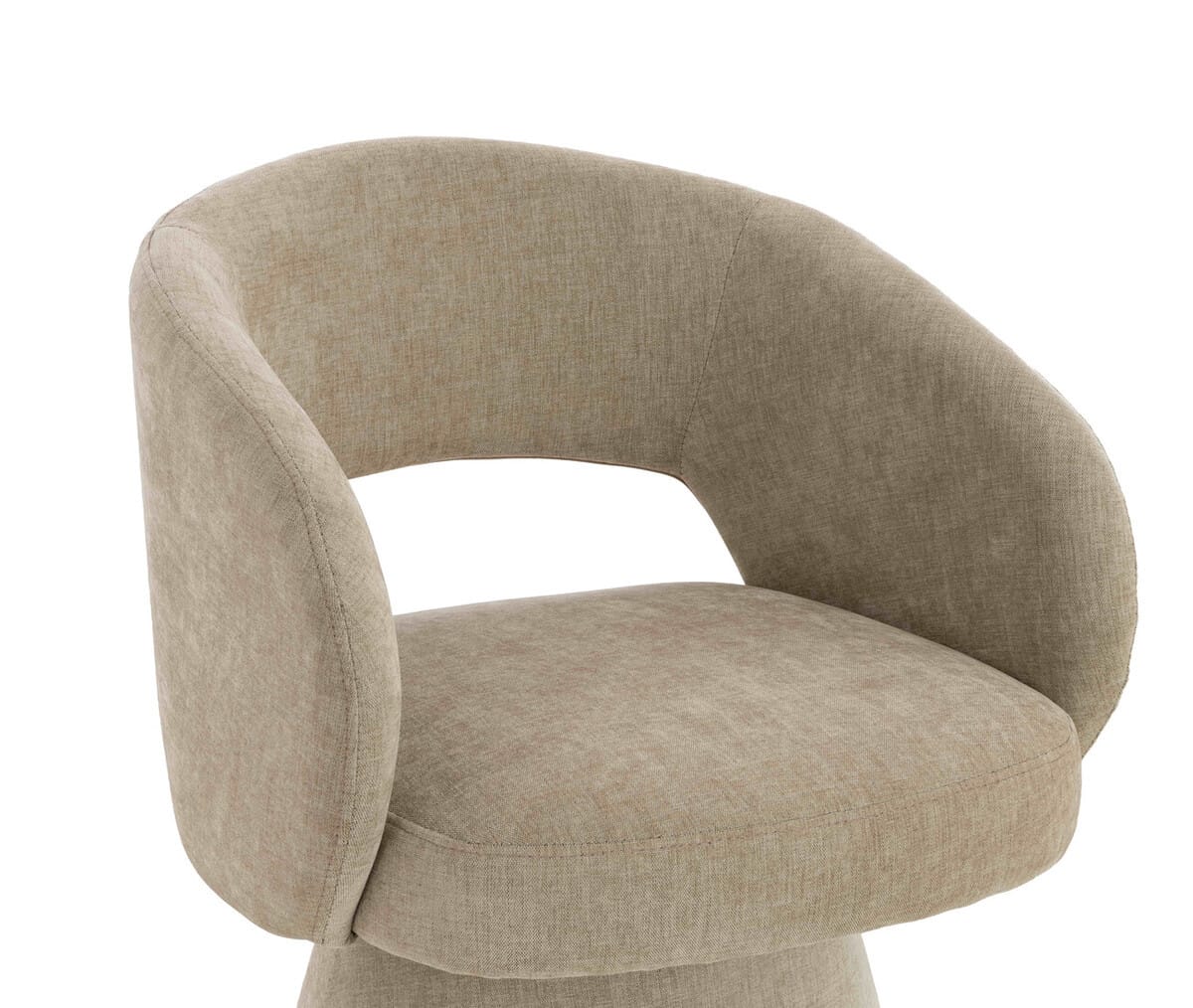 Esperance Dining Maxwell Stone Chenille Curved Swivel Dining Chair House of Isabella UK