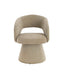 Esperance Dining Maxwell Stone Chenille Curved Swivel Dining Chair House of Isabella UK