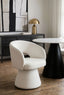 Esperance Dining Maxwell Textured Beige Fabric Curved Swivel Dining Chair House of Isabella UK