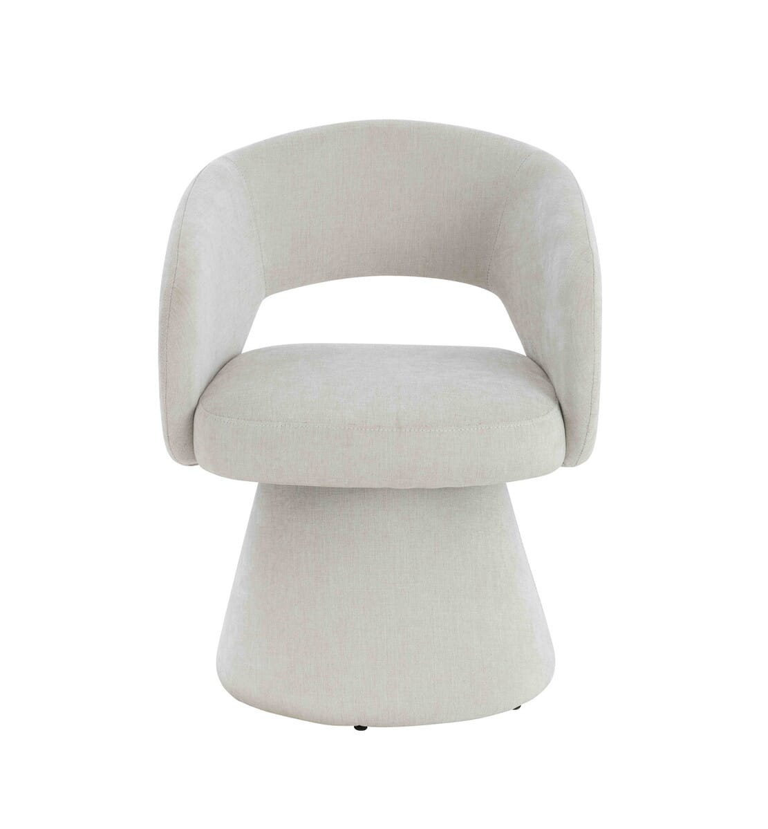 Esperance Dining Maxwell Textured Beige Fabric Curved Swivel Dining Chair House of Isabella UK