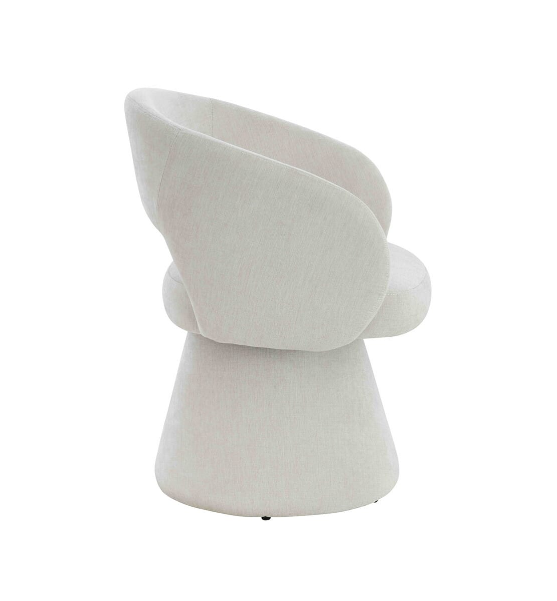 Esperance Dining Maxwell Textured Beige Fabric Curved Swivel Dining Chair House of Isabella UK
