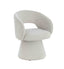 Esperance Dining Maxwell Textured Beige Fabric Curved Swivel Dining Chair House of Isabella UK