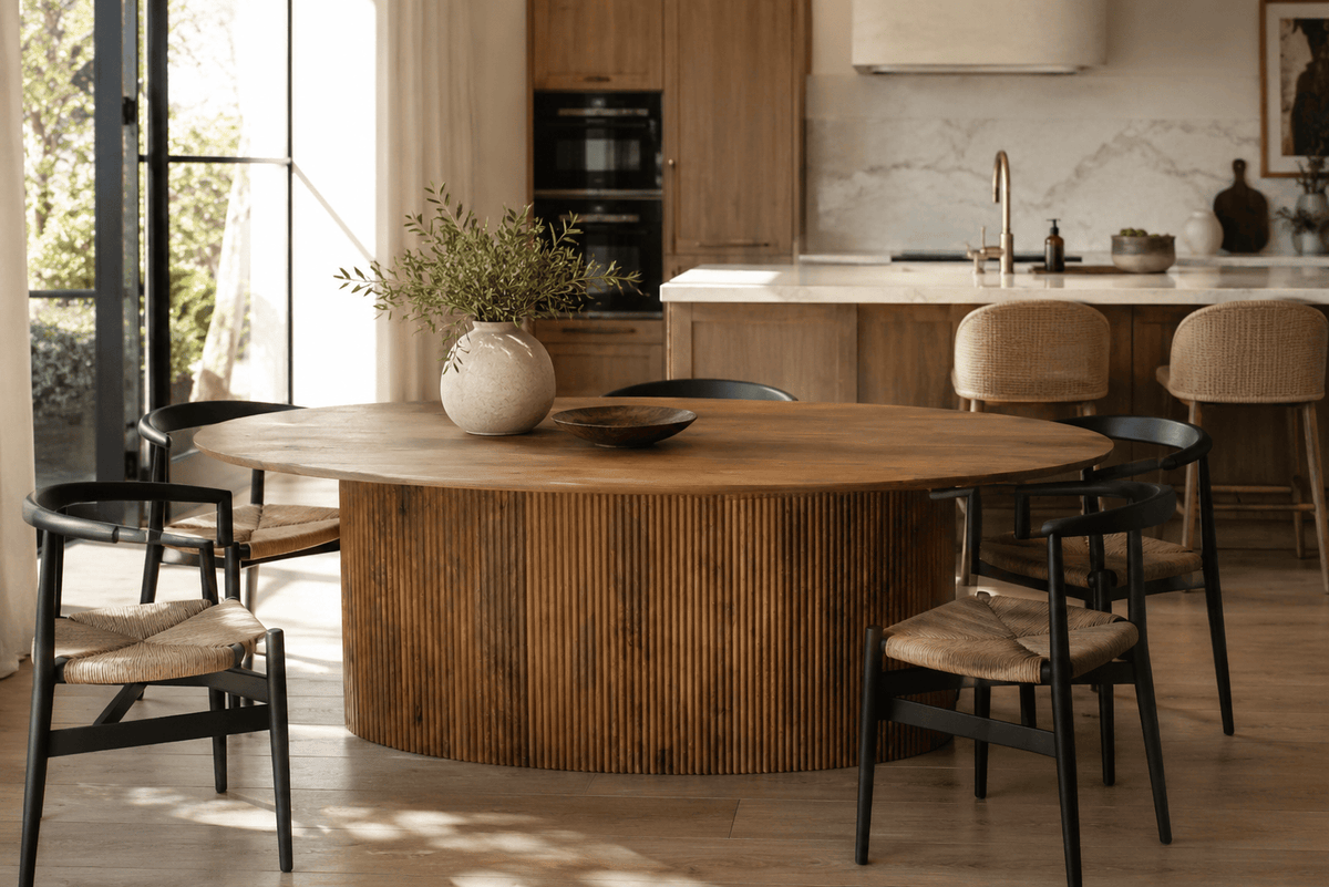 Esperance Dining Torello Mango Wood Oval Dining Table House of Isabella UK