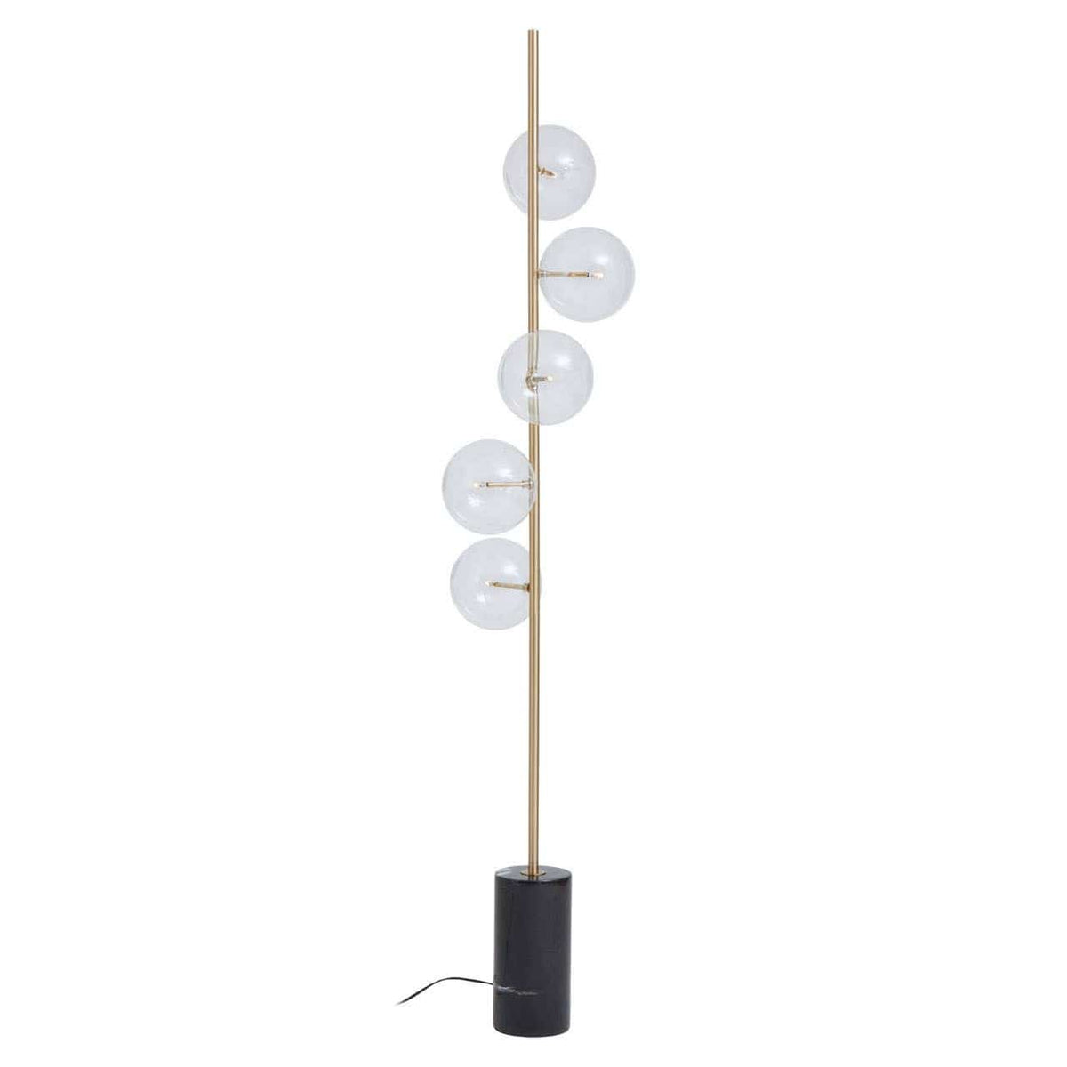 Esperance Lighting Abira Black Marble and Brass 5 Bulb Floor Lamp House of Isabella UK