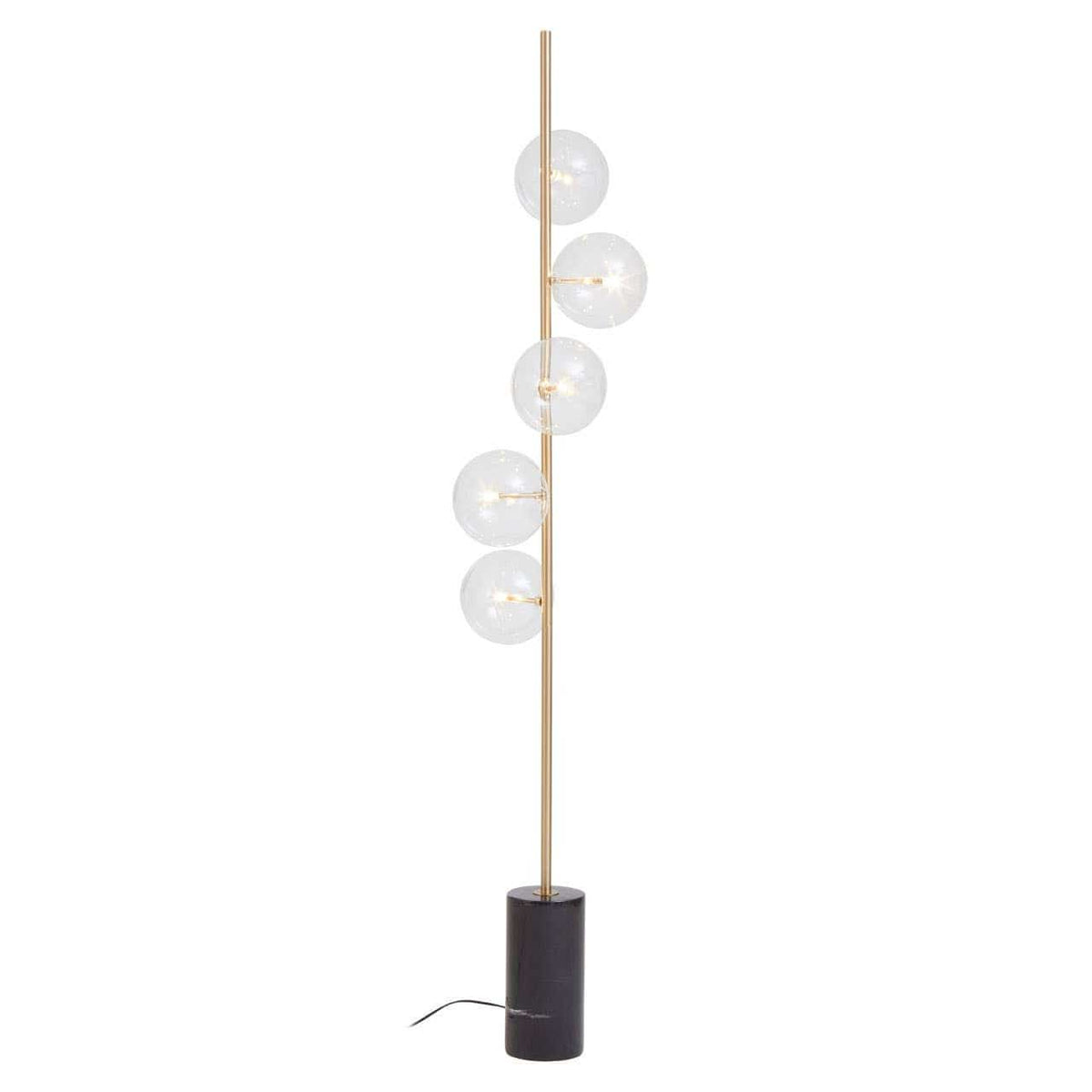 Esperance Lighting Abira Black Marble and Brass 5 Bulb Floor Lamp House of Isabella UK