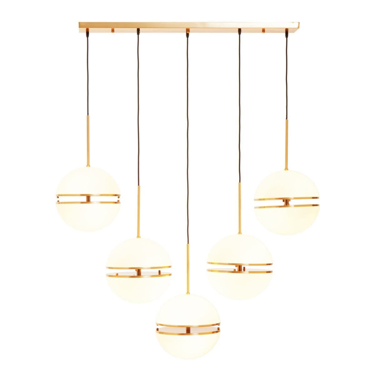 Esperance Lighting Abira Five Ball Brass Pendant Light House of Isabella UK