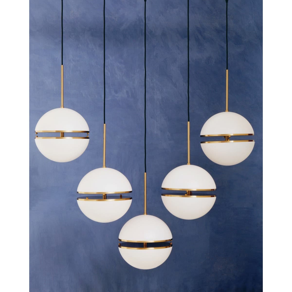 Esperance Lighting Abira Five Ball Brass Pendant Light House of Isabella UK